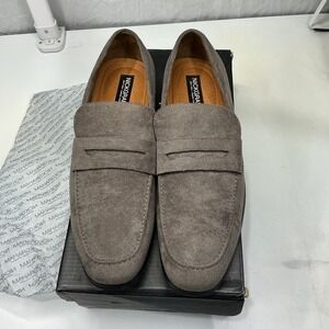 NWT‎ NICK GRAHAM Alred Dress DK GREY Suede Penny Loafer Men Shoes 10 Blokecore